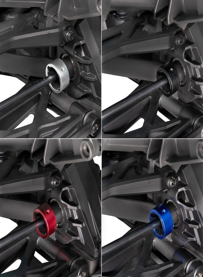 Levigo 4PCS 17mm RC Aluminum Joint Cup Reinforced Ring Compatible with TRAXXAS 1/6 4WD XRT 8S-78086-4, RC Upgrade Parts Drive Cup Sleeves Protect Ring (Red) - Image 3